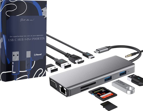 3-pack usb hub 11 poorten