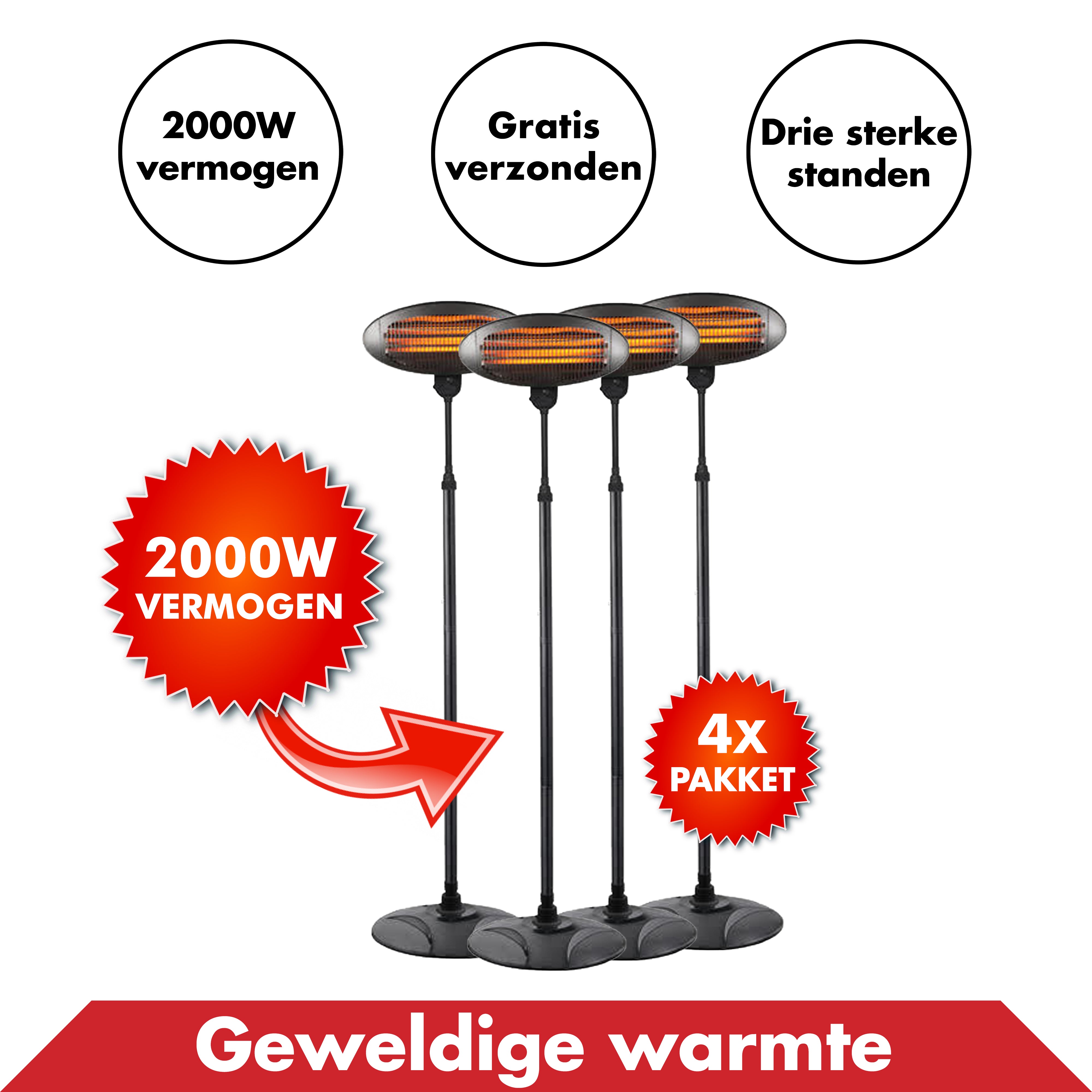 Terrasverwarmer set van 4