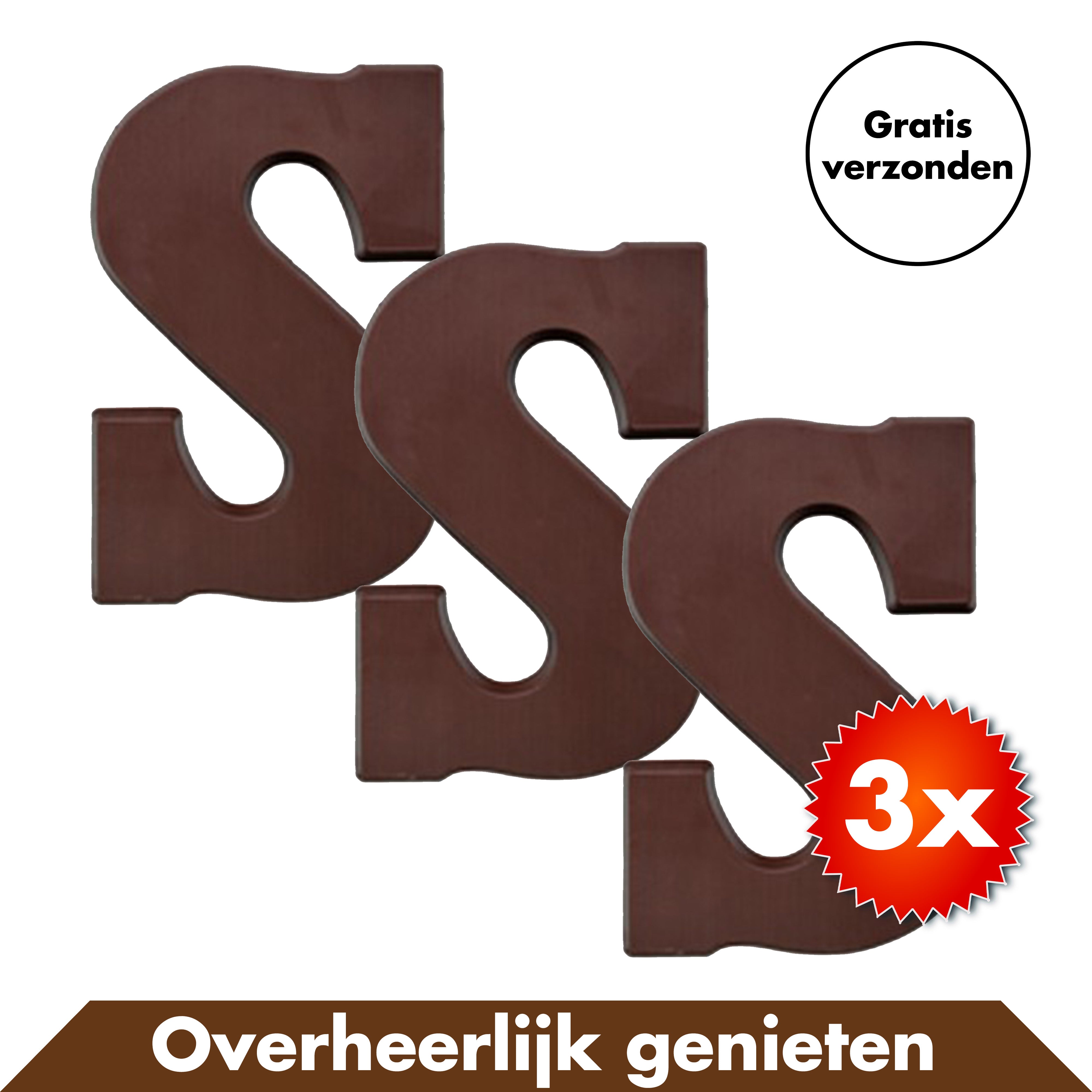 Chocoladeletters 3 stuks van In Round